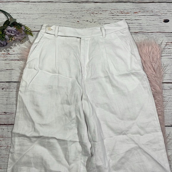 NWT Madewell White The Harlow Wide-Leg Pant in 100% Linen - Picture 9 of 11